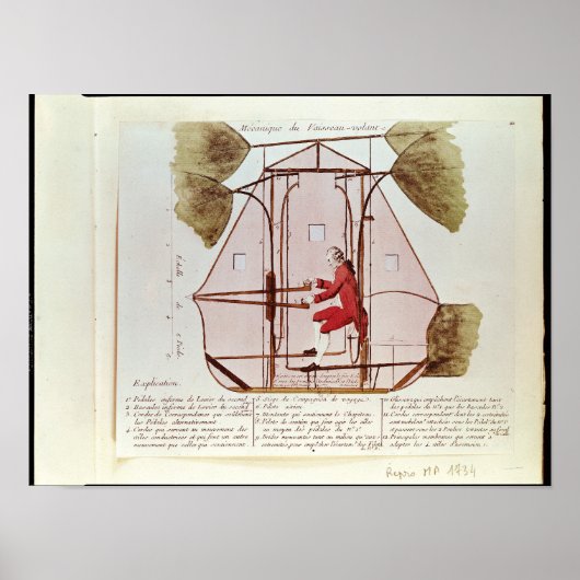 De vliegmachine van Jean Pierre Blanchard Poster (Voorkant)