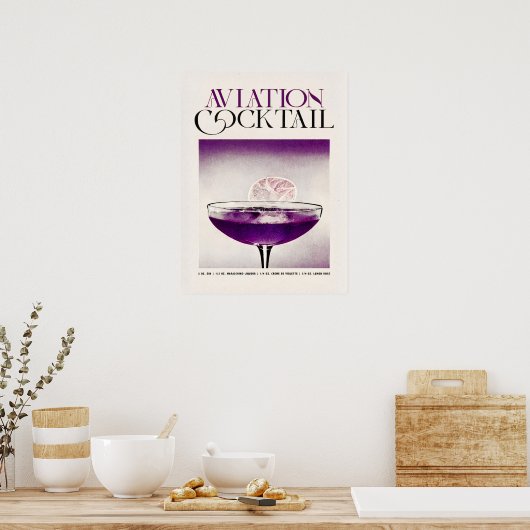 De vliegtuigcocktail: een Violet Delight Poster (Keuken)