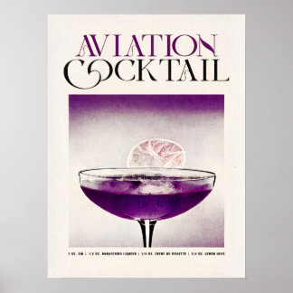 De vliegtuigcocktail: een Violet Delight Poster