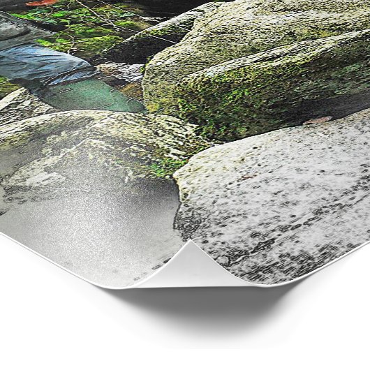 De Vliegvisserij als schilder Foto Afdruk (Hoek)