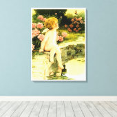 DE VLINDER Bessie Pease Gutmann Art Canvas Afdruk (Insitu (Houten vloer))