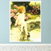 DE VLINDER Bessie Pease Gutmann Art Canvas Afdruk (Insitu (Houten vloer))