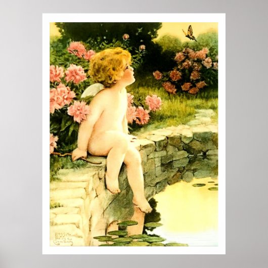 DE VLINDER Bessie Pease Gutmann Art Poster (Voorkant)