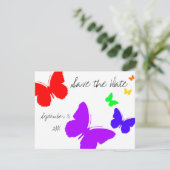 De vlinder bewaart de Datum Save The Date (Staand voorkant)