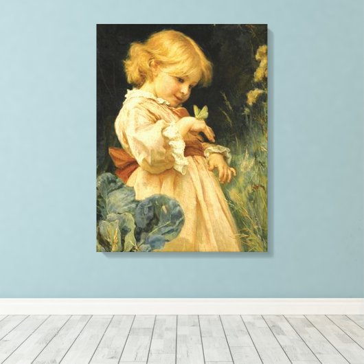 De vlinder canvas afdruk (Insitu (Houten vloer))