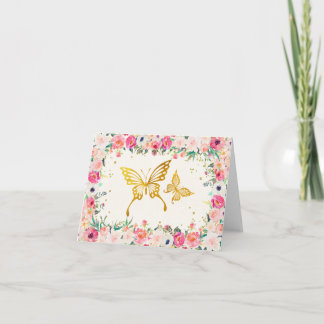 De vlinder dankt u kaardt bedankkaart