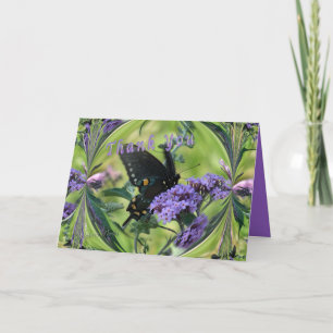 De vlinder dankt u-Verandering binnen woorden Bedankkaart