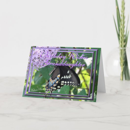 De vlinder Granddaugher kaart-past aan Bedankkaart (Voorkant)