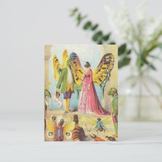 De vlinder heeft een bal briefkaart (Staand voorkant)