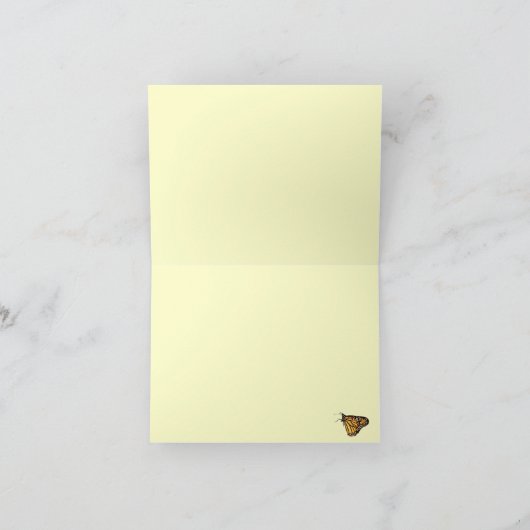 De Vlinder van de monarch dankt u Bedankkaart (Binnen)