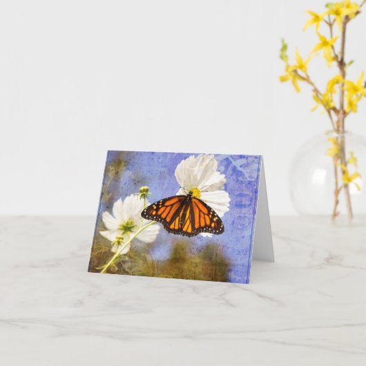 De vlinder van de monarch kaart (Gele Bloem)