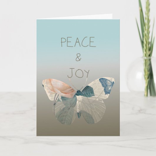 De Vlinder van de vrede en van de Vreugde Feestdagen Kaart (Voorkant)