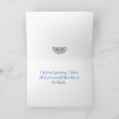 De Vlinder van de waterverf (blauw/manuscript op Bedankkaart (Binnen)