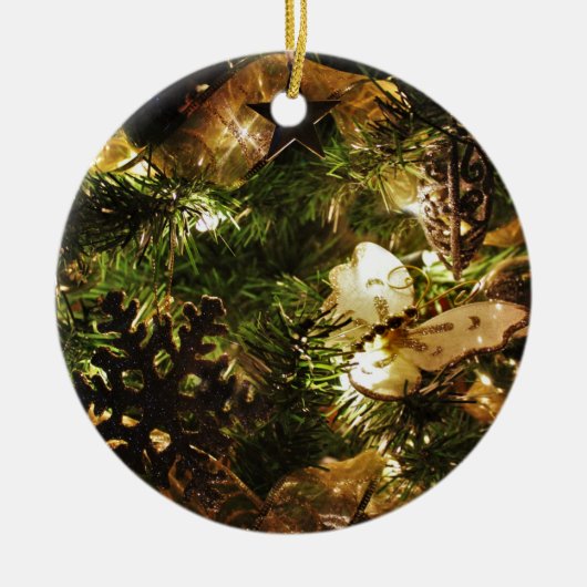 De vlinder van Kerstmis Keramisch Ornament (Voorkant)