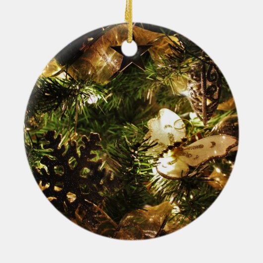 De vlinder van Kerstmis Keramisch Ornament (Achterkant)