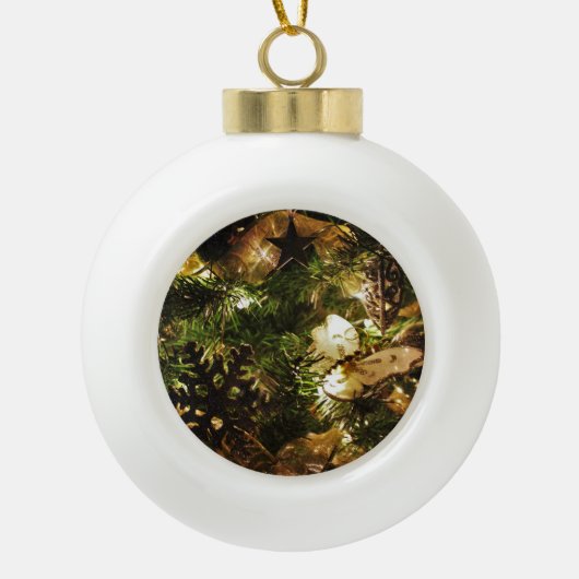 De vlinder van Kerstmis Keramische Bal Ornament (Voorkant)