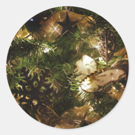 De vlinder van Kerstmis Ronde Sticker
