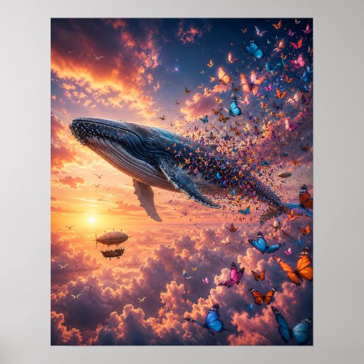 De Vlinder Walvis Poster (Voorkant)