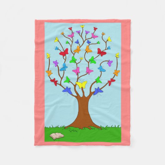 De vlinderboom fleece deken (Voorkant)
