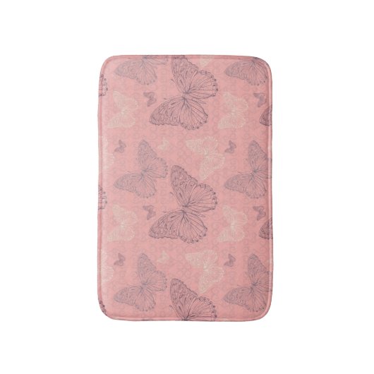 De vlinderroze badmat (Voorkant Verticaal)