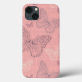 De vlinderroze Case-Mate iPhone case (Achterkant)