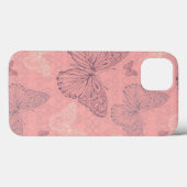 De vlinderroze Case-Mate iPhone case (Achterkant (horizontaal))