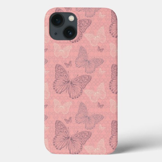 De vlinderroze Case-Mate iPhone case (Achterkant)