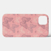 De vlinderroze Case-Mate iPhone case (Achterkant (horizontaal))