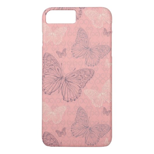 De vlinderroze Case-Mate iPhone case (Achterkant)