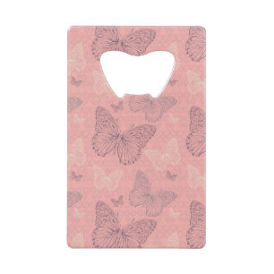 De vlinderroze creditkaart flessenopener