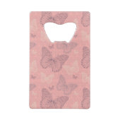 De vlinderroze creditkaart flessenopener (Achterkant)