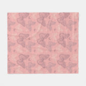 De vlinderroze fleece deken (Voorkant (Horizontaal))
