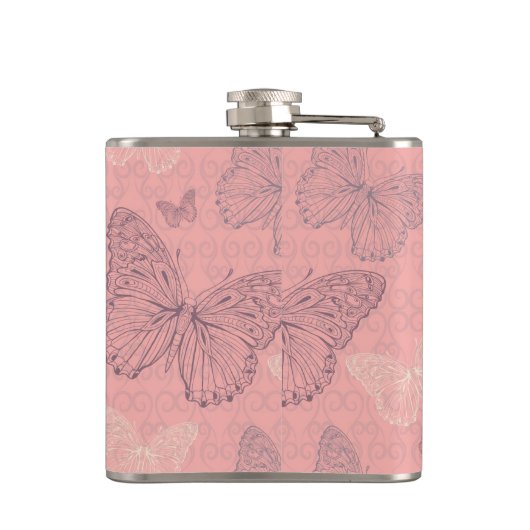 De vlinderroze heupfles (Achterkant)