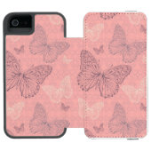 De vlinderroze incipio iPhone portemonnee hoesje (Agenda Open)