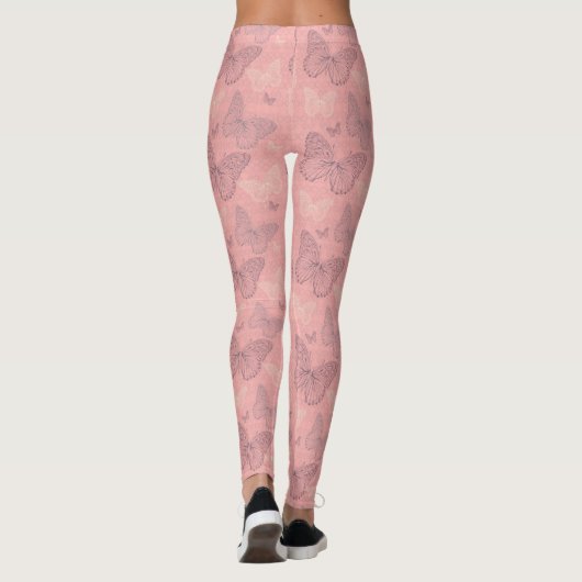 De vlinderroze leggings (Achterkant)