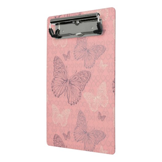De vlinderroze mini klembord (Angled2)