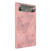 De vlinderroze mini klembord (Schuin)