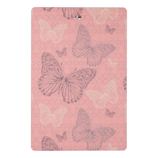 De vlinderroze mini klembord (Achterkant)