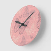 De vlinderroze ronde klok (Hoek)
