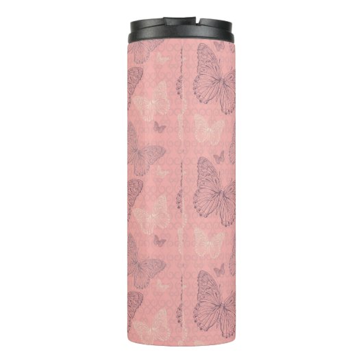De vlinderroze thermosbeker (Achterkant)