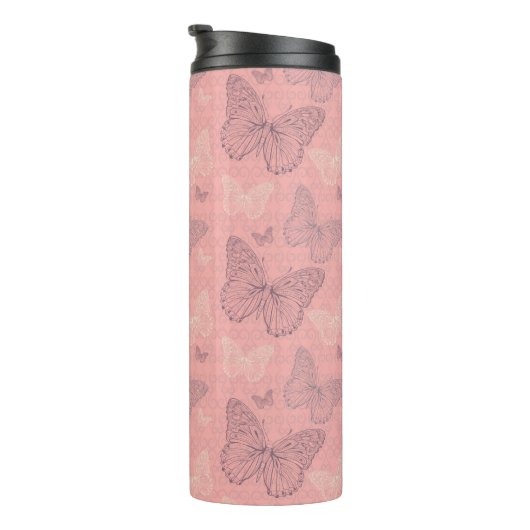 De vlinderroze thermosbeker (Geroteerd rechts)