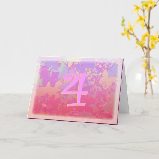 De Vlinders van de pastelkleur Kaart (Gele Bloem)