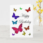 De Vlinders van de verjaardag Kaart (Gele Bloem)