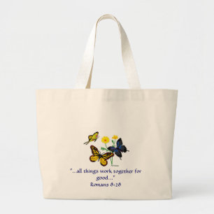 De Vlinders van het 8:28 van Romeinen Grote Tote Bag
