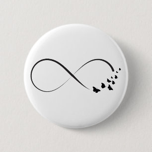 De vlindersymbool van de oneindigheid ronde button 5,7 cm
