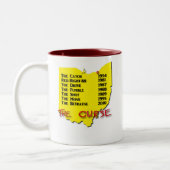 De vloek tweekleurige koffiemok (Links)