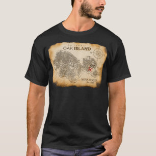 De vloek van de schatkistkaart van de eiken eiland t-shirt