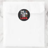 De vloer is een lava-bladerwand, klimmer ronde sticker (Tas)