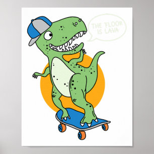 De Vloer Is Lava Skateboard Kleding Poster