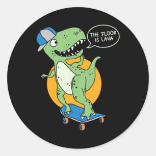 De Vloer Is Lava Skateboard Kleding Ronde Sticker